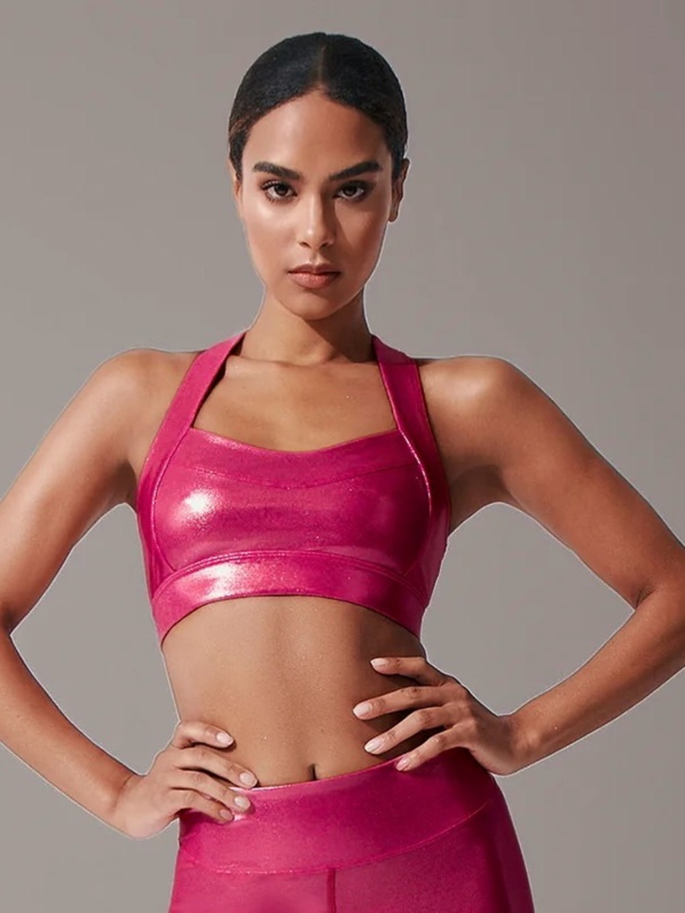 Heroine Sport Metallic Rose Racerback Sports Bra